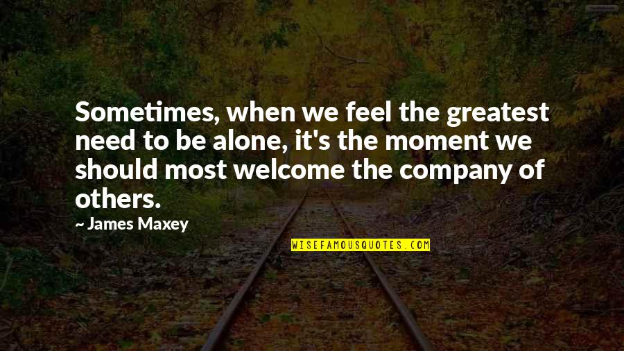 Need To Be Alone Quotes By James Maxey: Sometimes, when we feel the greatest need to