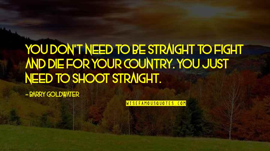 Need To Die Quotes By Barry Goldwater: You don't need to be straight to fight