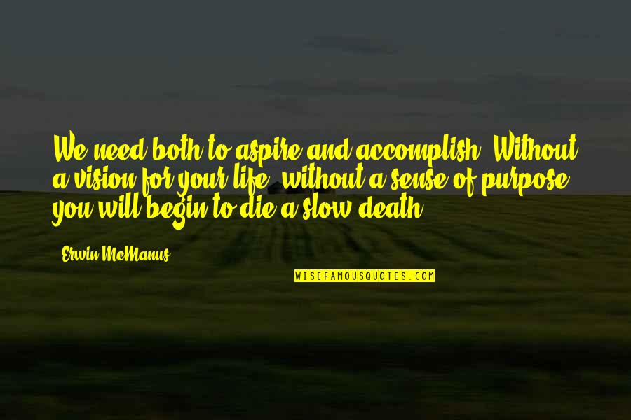 Need To Die Quotes By Erwin McManus: We need both to aspire and accomplish. Without