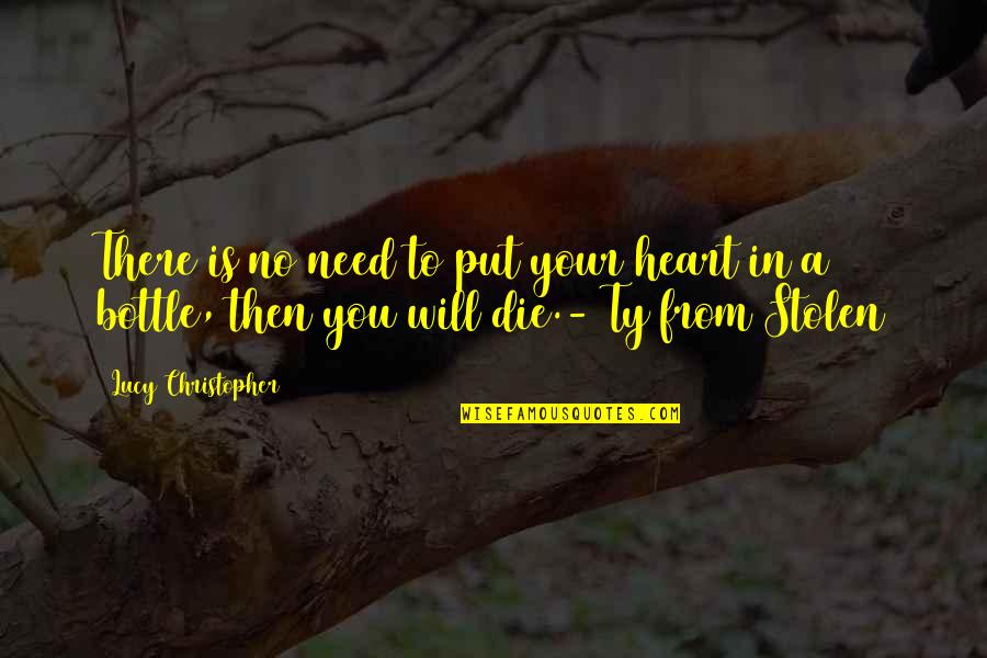 Need To Die Quotes By Lucy Christopher: There is no need to put your heart