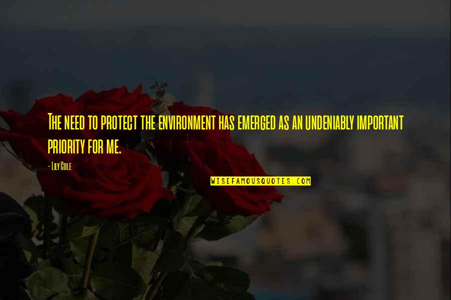 Need To Protect The Environment Quotes By Lily Cole: The need to protect the environment has emerged