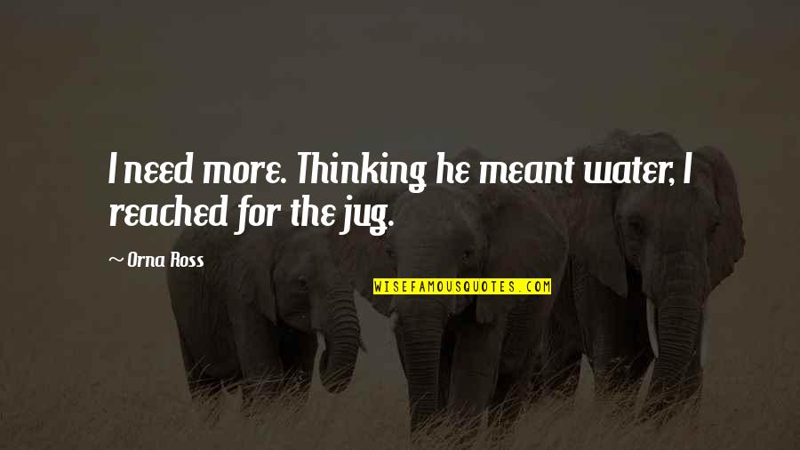 Need Water Quotes By Orna Ross: I need more. Thinking he meant water, I