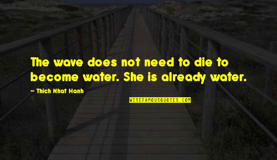 Need Water Quotes By Thich Nhat Hanh: The wave does not need to die to Need Water Quotes By Thich Nhat Hanh: The wave does not need to die to
