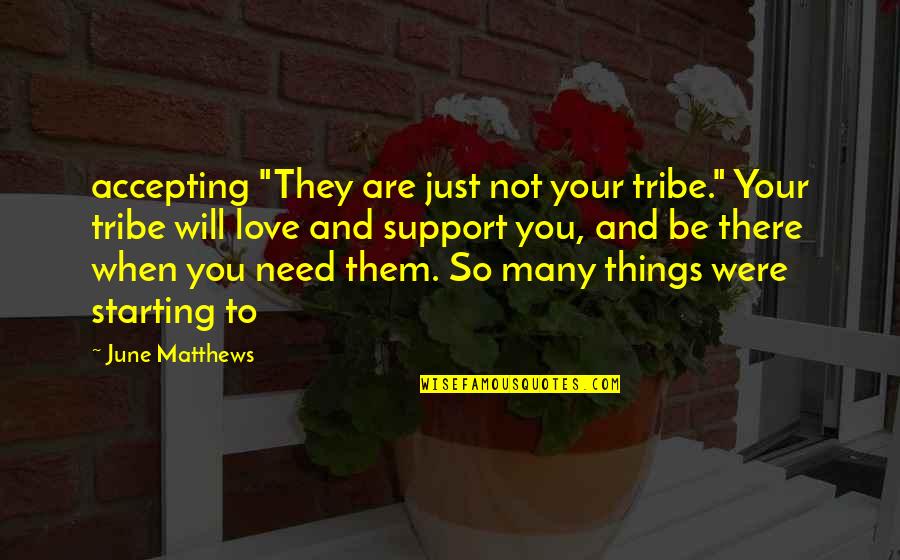 Need Your Support Quotes By June Matthews: accepting "They are just not your tribe." Your