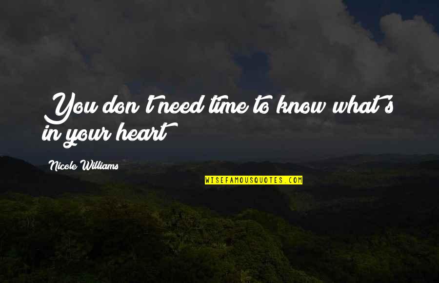 Need Your Time Quotes By Nicole Williams: You don't need time to know what's in