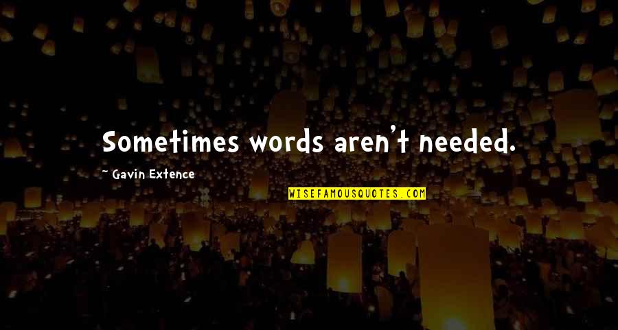 Needed Quotes By Gavin Extence: Sometimes words aren't needed.