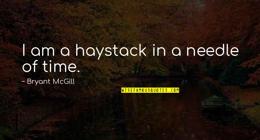 Needle In A Haystack Quotes By Bryant McGill: I am a haystack in a needle of