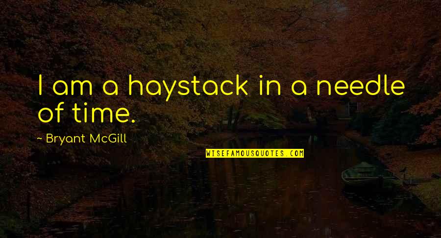 Needle In Haystack Quotes By Bryant McGill: I am a haystack in a needle of