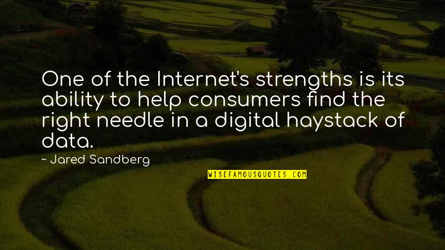 Needle In Haystack Quotes By Jared Sandberg: One of the Internet's strengths is its ability