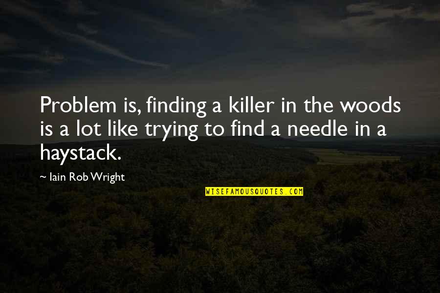 Needle Quotes By Iain Rob Wright: Problem is, finding a killer in the woods