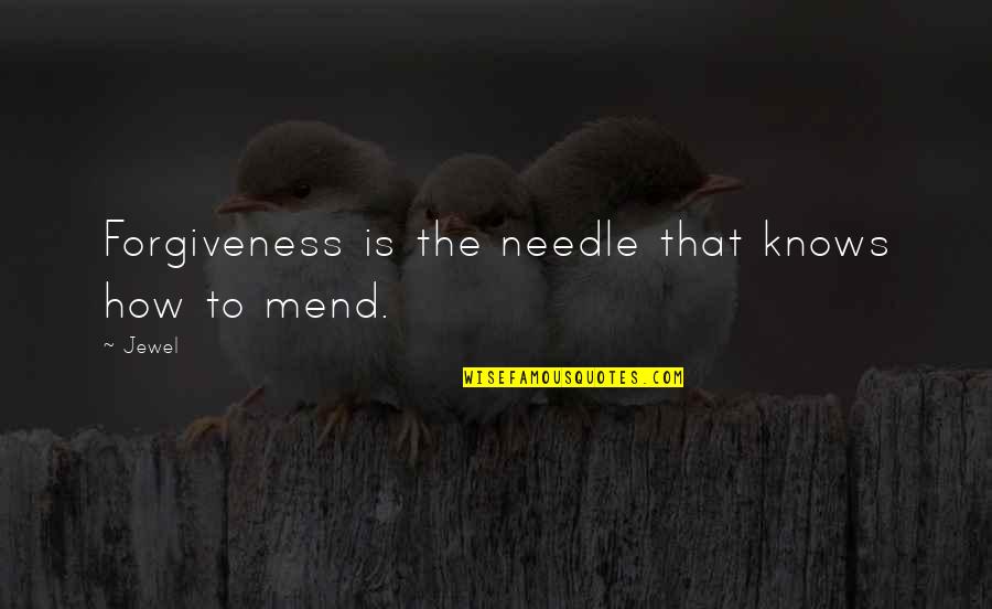 Needle Quotes By Jewel: Forgiveness is the needle that knows how to