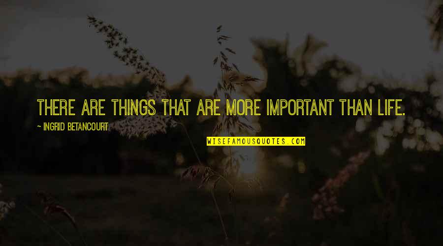 Needles Kane Quotes By Ingrid Betancourt: There are things that are more important than