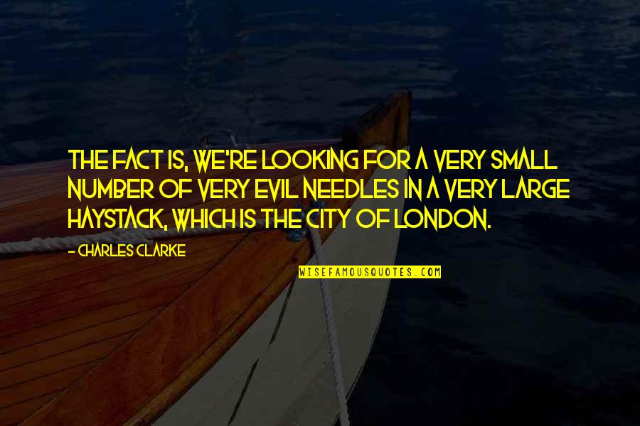 Needles Quotes By Charles Clarke: The fact is, we're looking for a very Needles Quotes By Charles Clarke: The fact is, we're looking for a very