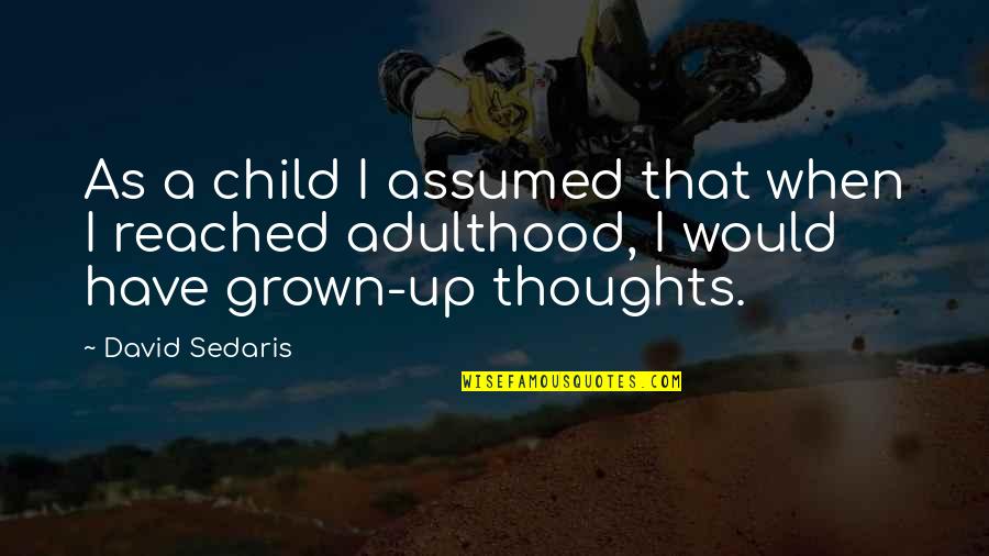 Needlewoman58 Quotes By David Sedaris: As a child I assumed that when I
