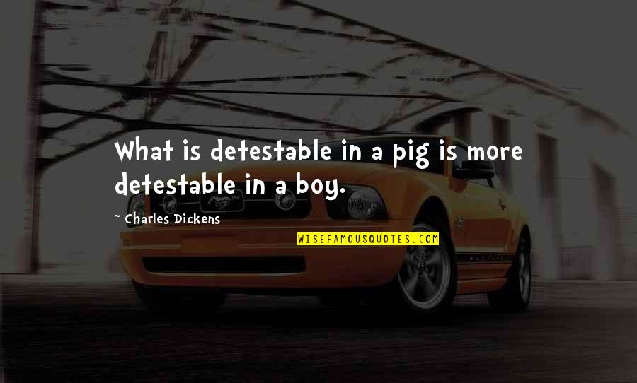 Neel Kashkari Quotes By Charles Dickens: What is detestable in a pig is more