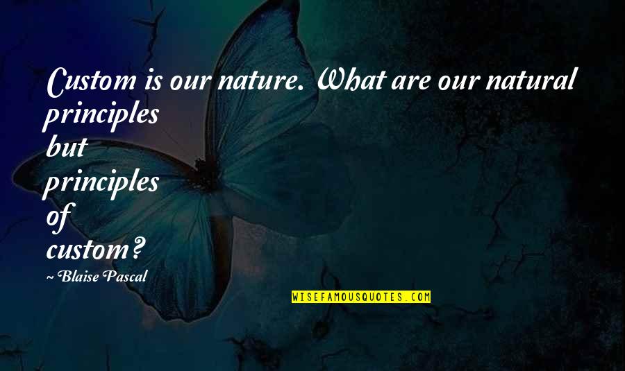 Neesha 205 Quotes By Blaise Pascal: Custom is our nature. What are our natural