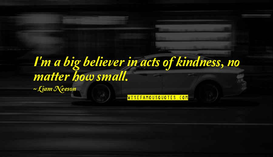Neeson Quotes By Liam Neeson: I'm a big believer in acts of kindness,