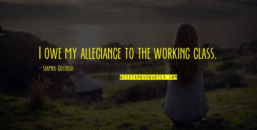 Neetesh Prarthana Quotes By Seamus Costello: I owe my allegiance to the working class.