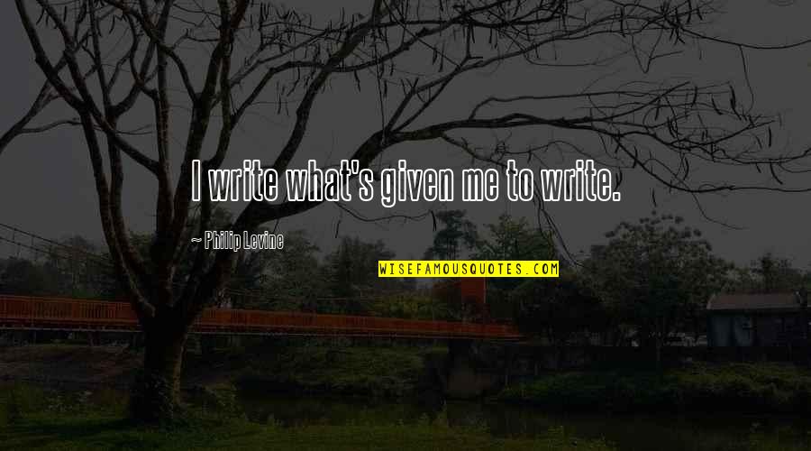 Neethane En Ponvasantham Sad Images With Quotes By Philip Levine: I write what's given me to write.