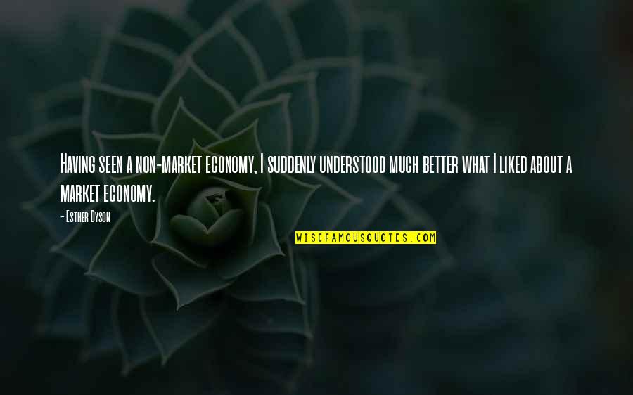 Neftali Quotes By Esther Dyson: Having seen a non-market economy, I suddenly understood Neftali Quotes By Esther Dyson: Having seen a non-market economy, I suddenly understood