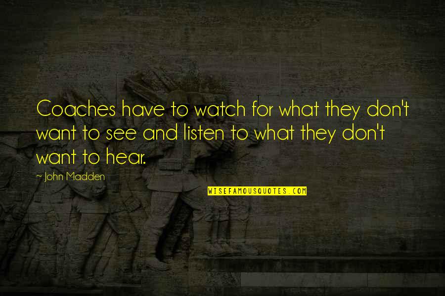 Negation Worksheets Quotes By John Madden: Coaches have to watch for what they don't