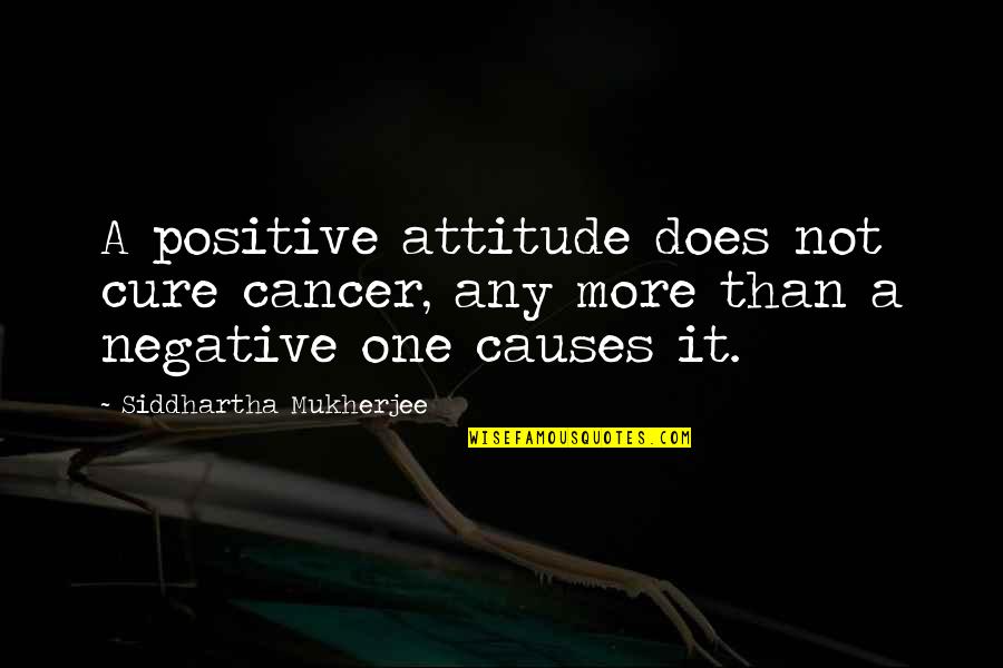 Negative Attitude Quotes By Siddhartha Mukherjee: A positive attitude does not cure cancer, any