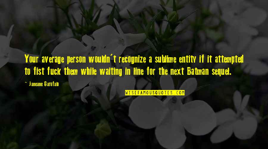 Negative Competition Quotes By Janeane Garofalo: Your average person wouldn't recognize a sublime entity Negative Competition Quotes By Janeane Garofalo: Your average person wouldn't recognize a sublime entity
