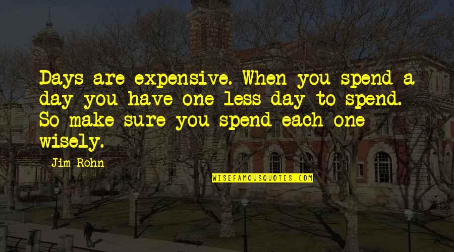 Negative Nelly Quotes By Jim Rohn: Days are expensive. When you spend a day