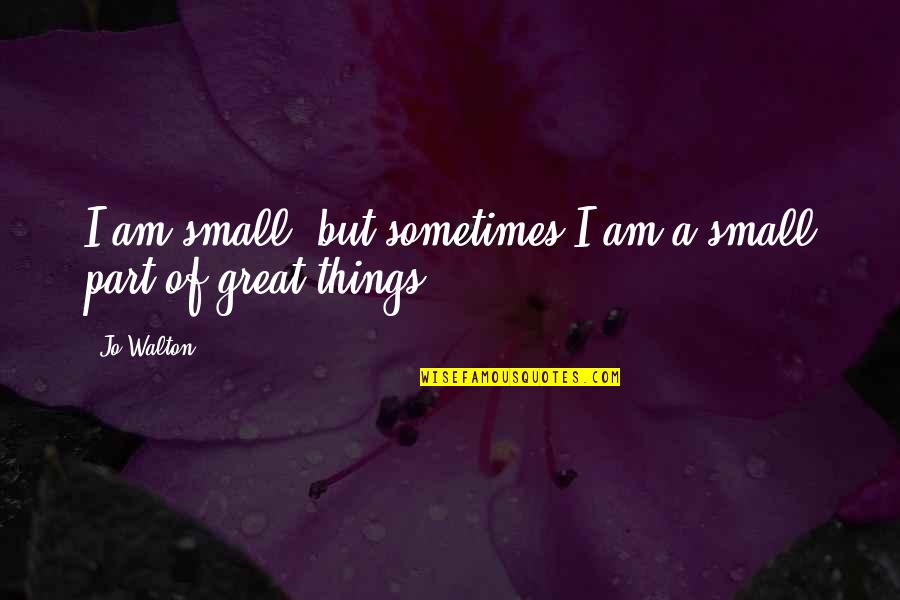 Negativitatea Alcoolului Quotes By Jo Walton: I am small, but sometimes I am a