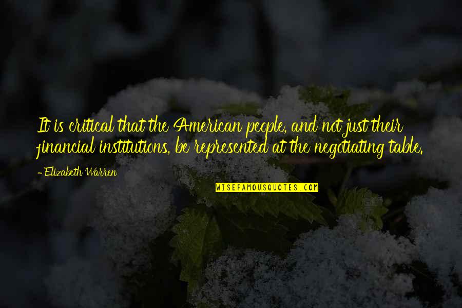 Negotiating Quotes By Elizabeth Warren: It is critical that the American people, and
