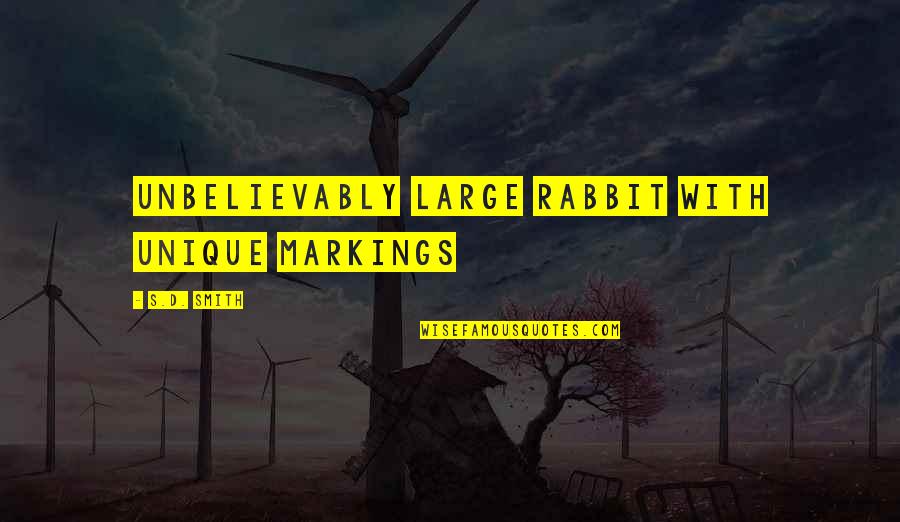 Negreanu Quotes By S.D. Smith: unbelievably large rabbit with unique markings