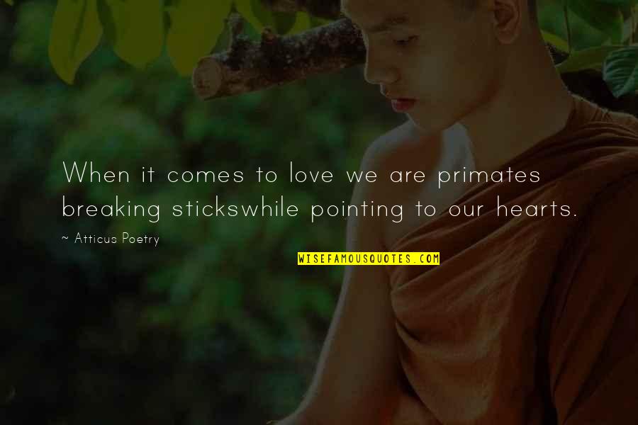 Negrete Boxing Quotes By Atticus Poetry: When it comes to love we are primates