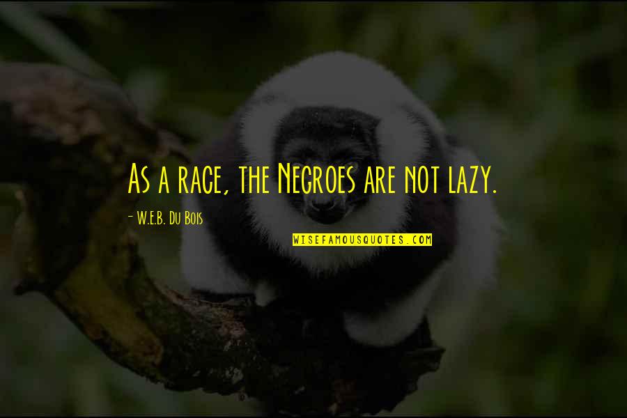 Negroes Quotes By W.E.B. Du Bois: As a race, the Negroes are not lazy.