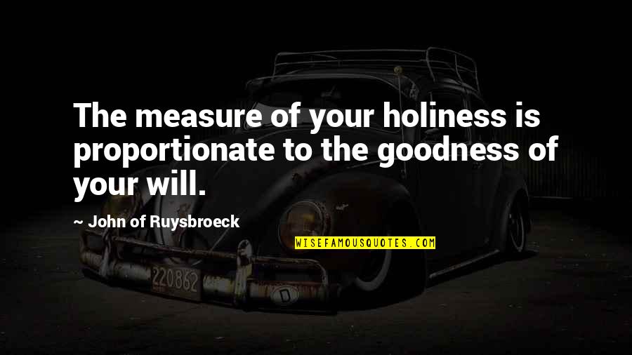 Nehirlerin Quotes By John Of Ruysbroeck: The measure of your holiness is proportionate to Nehirlerin Quotes By John Of Ruysbroeck: The measure of your holiness is proportionate to