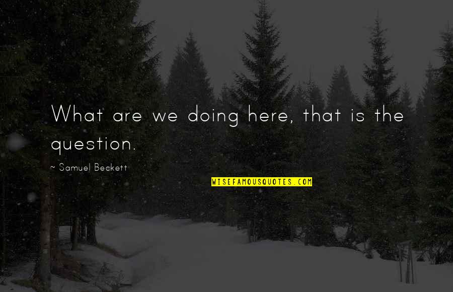 Nehmt Abschied Quotes By Samuel Beckett: What are we doing here, that is the Nehmt Abschied Quotes By Samuel Beckett: What are we doing here, that is the