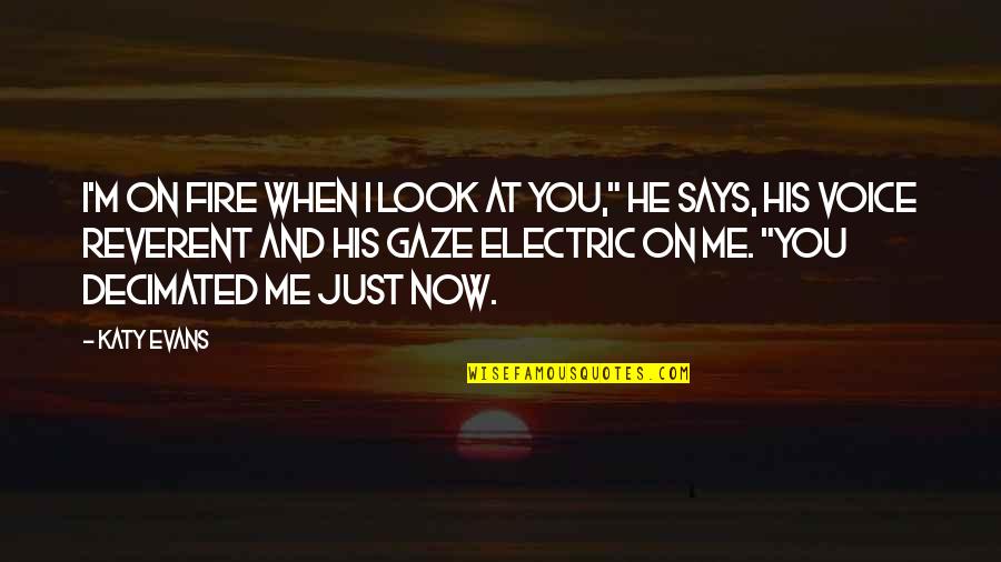 Nehrebecka Anna Quotes By Katy Evans: I'm on fire when I look at you,"