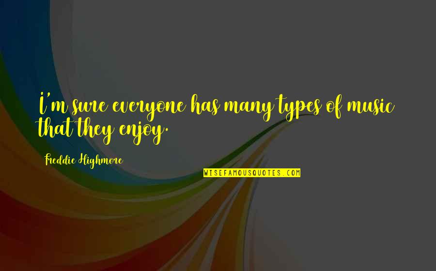 Nehyhbk Quotes By Freddie Highmore: I'm sure everyone has many types of music Nehyhbk Quotes By Freddie Highmore: I'm sure everyone has many types of music