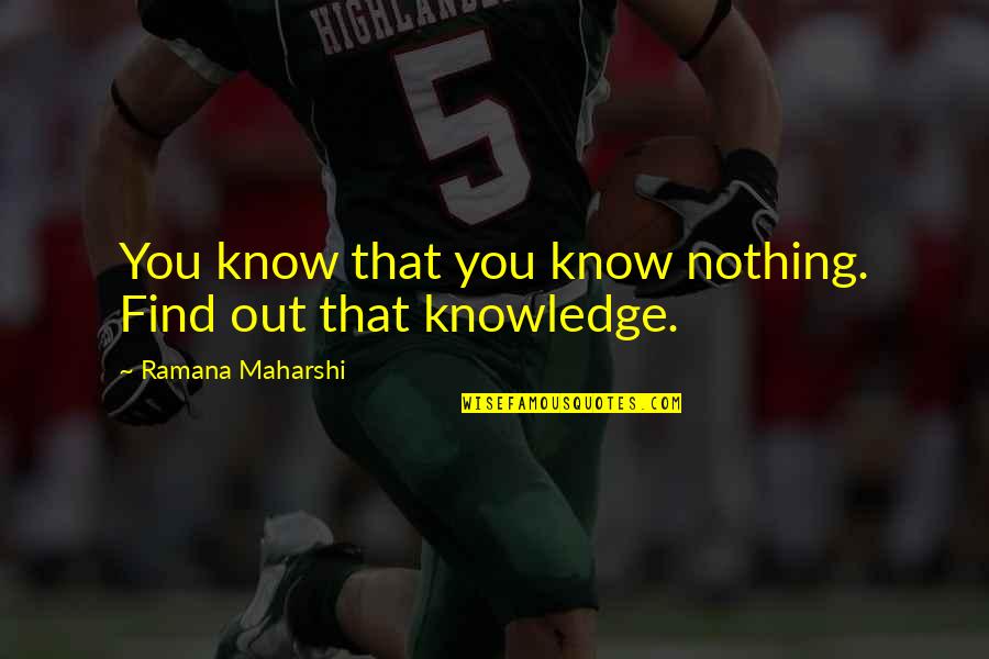 Neigbors Quotes By Ramana Maharshi: You know that you know nothing. Find out