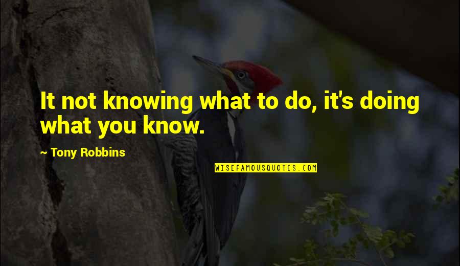 Neige Ice Quotes By Tony Robbins: It not knowing what to do, it's doing Neige Ice Quotes By Tony Robbins: It not knowing what to do, it's doing