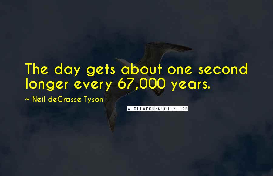 Neil DeGrasse Tyson quotes: The day gets about one second longer every 67,000 years.