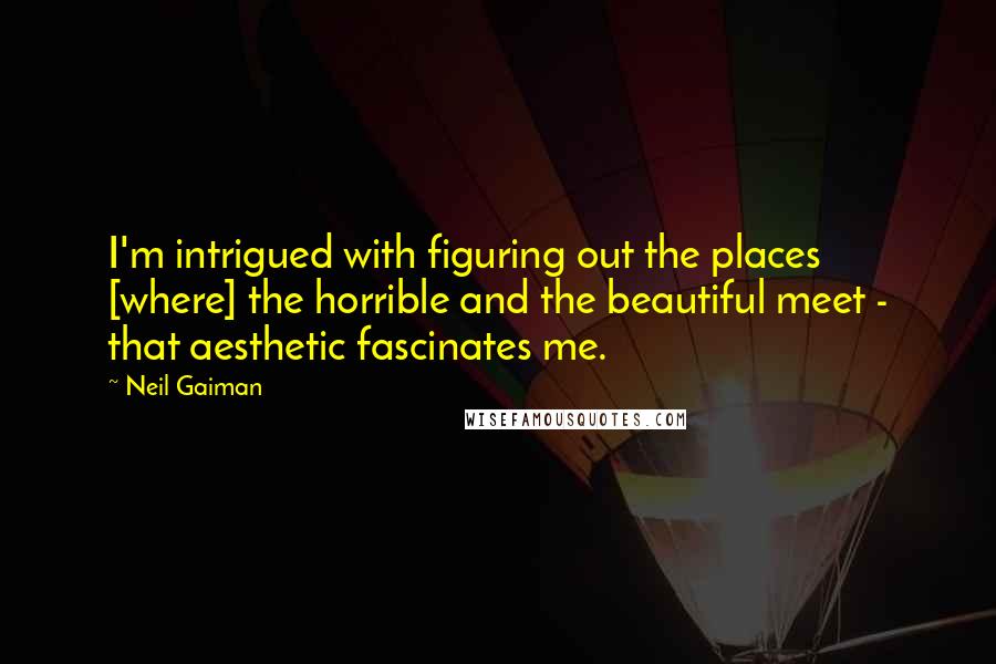 Neil Gaiman quotes: I'm intrigued with figuring out the places [where] the horrible and the beautiful meet - that aesthetic fascinates me.