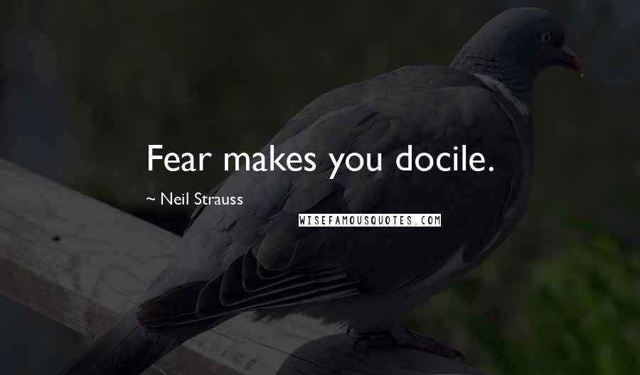 Neil Strauss quotes: Fear makes you docile.