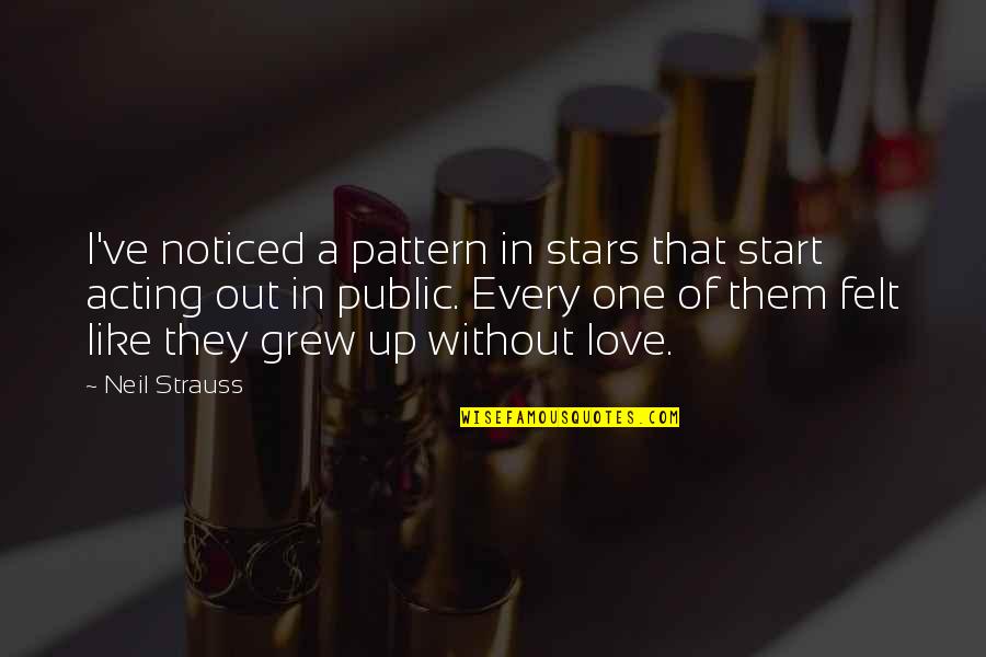 Neil Strauss Quotes By Neil Strauss: I've noticed a pattern in stars that start