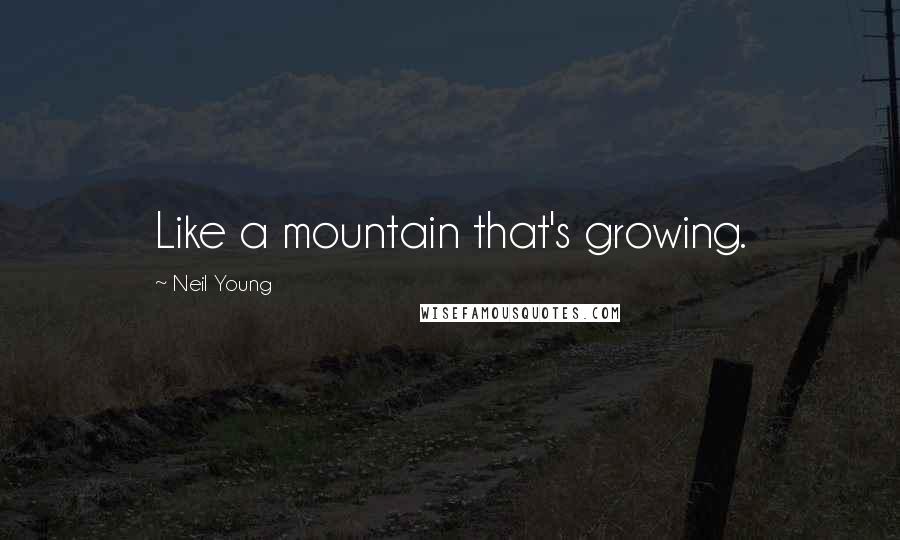 Neil Young quotes: Like a mountain that's growing.