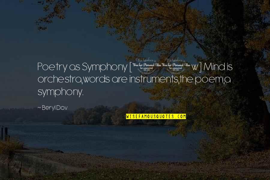 Neitze Quotes By Beryl Dov: Poetry as Symphony [10w] Mind is orchestra,words are