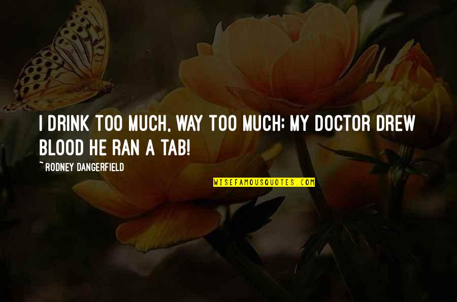 Nej Ir Sval Tela Quotes By Rodney Dangerfield: I drink too much, way too much; my