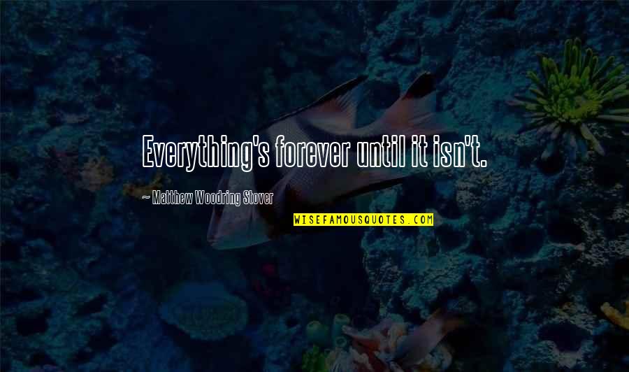 Nekat Quotes By Matthew Woodring Stover: Everything's forever until it isn't.