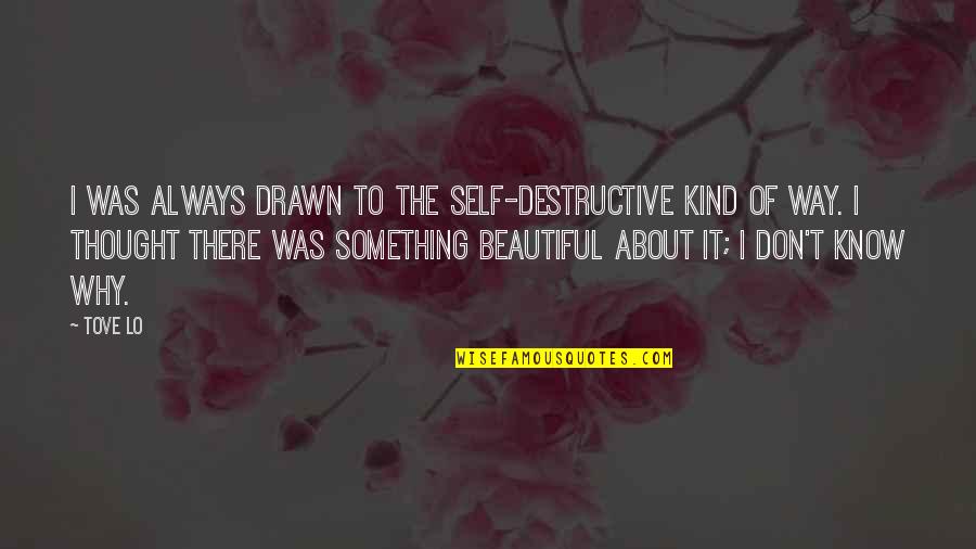 Nekszonajc Quotes By Tove Lo: I was always drawn to the self-destructive kind Nekszonajc Quotes By Tove Lo: I was always drawn to the self-destructive kind