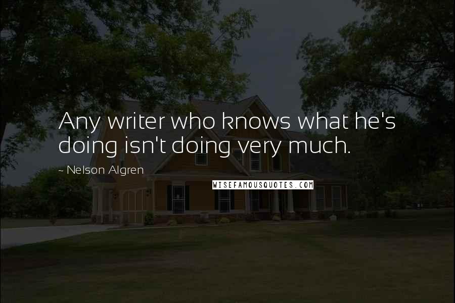 Nelson Algren quotes: Any writer who knows what he's doing isn't doing very much.