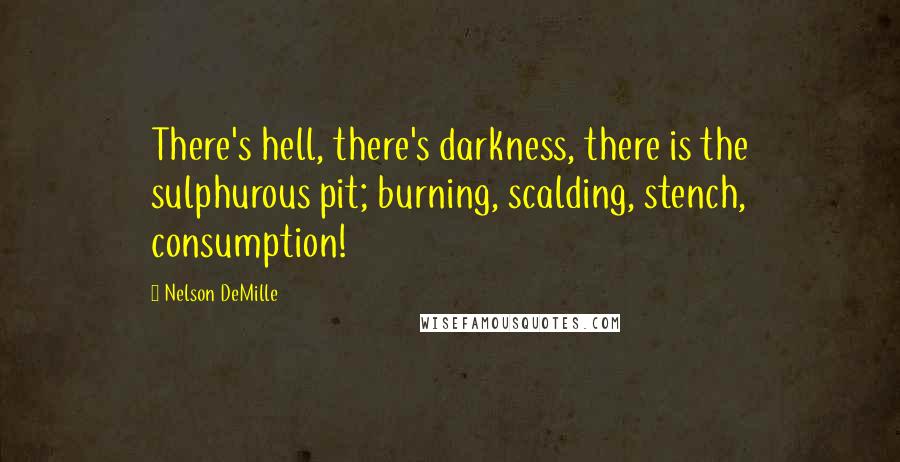Nelson DeMille quotes: There's hell, there's darkness, there is the sulphurous pit; burning, scalding, stench, consumption!